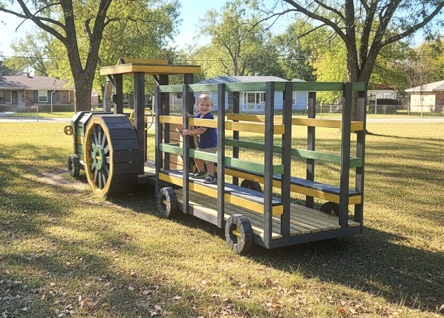 Wooden Tractor Playset Plan | 4x8 Outdoor Playground DIY Project - Paul ...