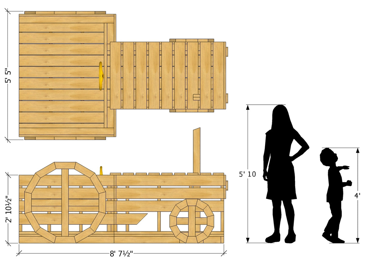 5x9ft Free Tractor Playset Plan for Kids - Paul's Playhouses