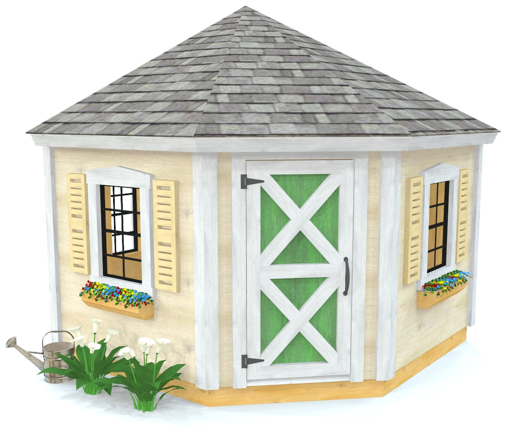 8x8, white corner playhouse for kids with loft