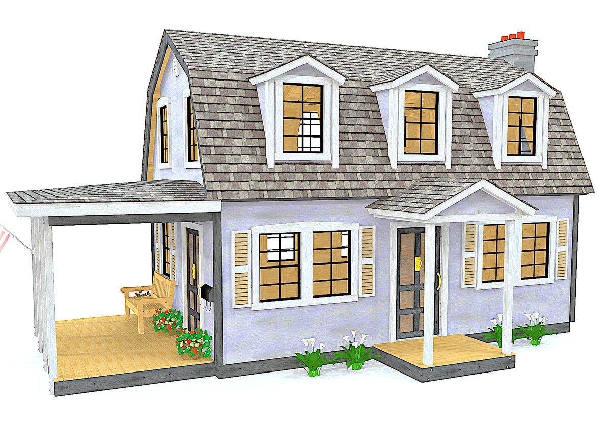 Cottage Playhouse Plan Large 12x26ft Outdoor DIY Project Paul s Playhouses
