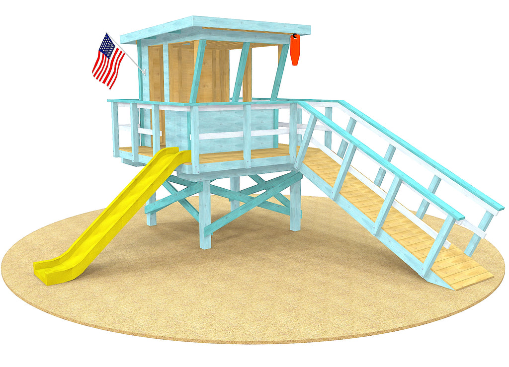 DIY Lifeguard tower playset for kids with slide