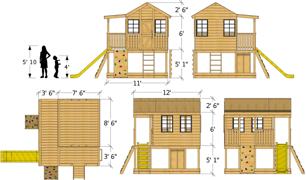 Elevated playhouse plan dimensions