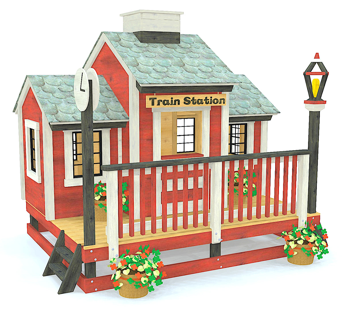 Train Station Playhouse Plan 8x10ft Outdoor DIY Project Paul's