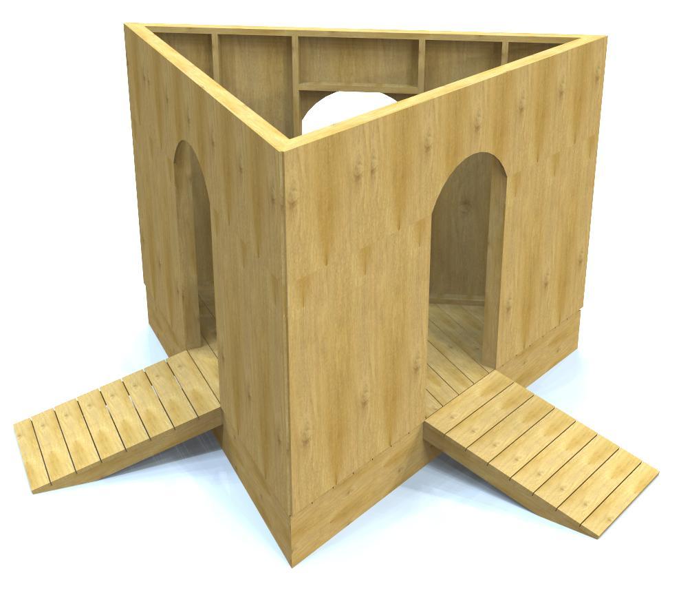 Free, wooden triangle shaped playhouse