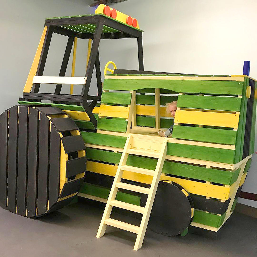 Indoor wooden tractor play-set plan