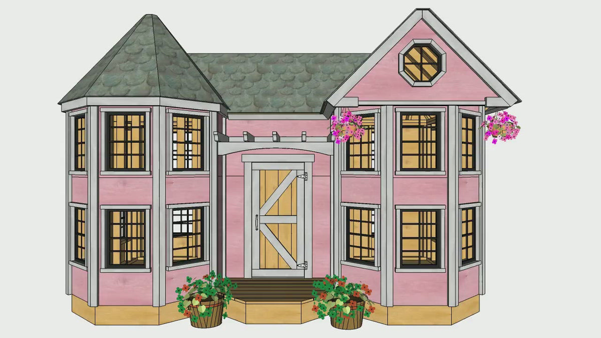 Abigail's Getaway Playhouse Plan | 7x14ft Kid's Mansion Project