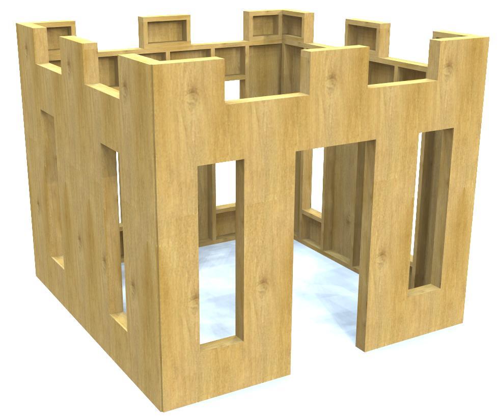 Free, wooden playhouse castle plan for kids