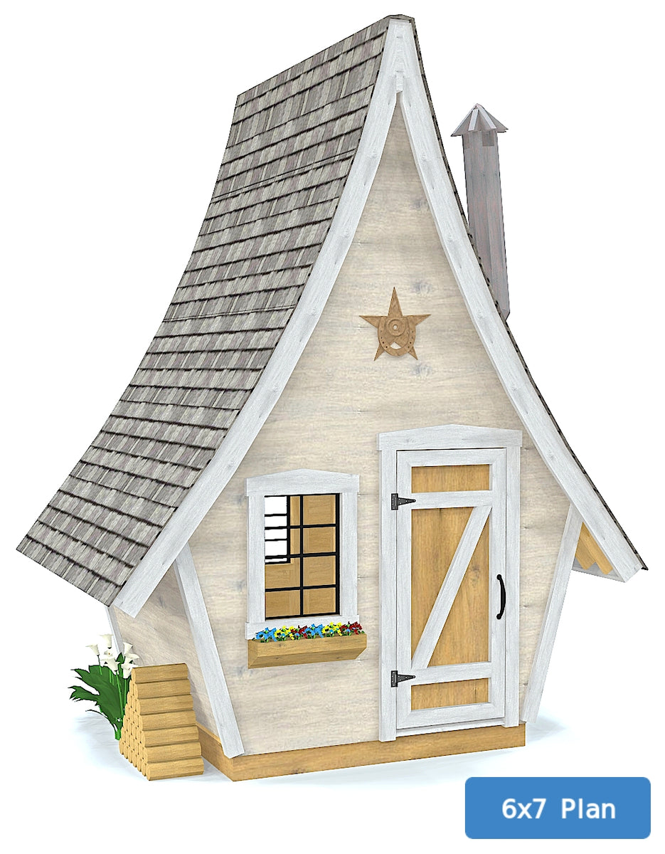 Lone Willow Playhouse Plan 6x7ft Steep Roof Home Project for