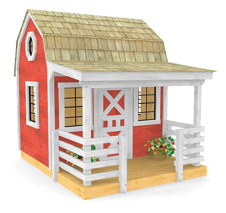 A small barn backyard playhouse