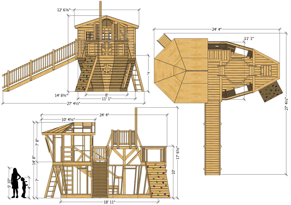 Large pirate ship dimensions