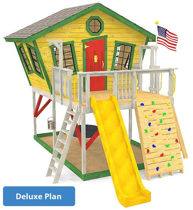 Slanted Shack Playhouse Plan Lifted Play-Home DIY Project for