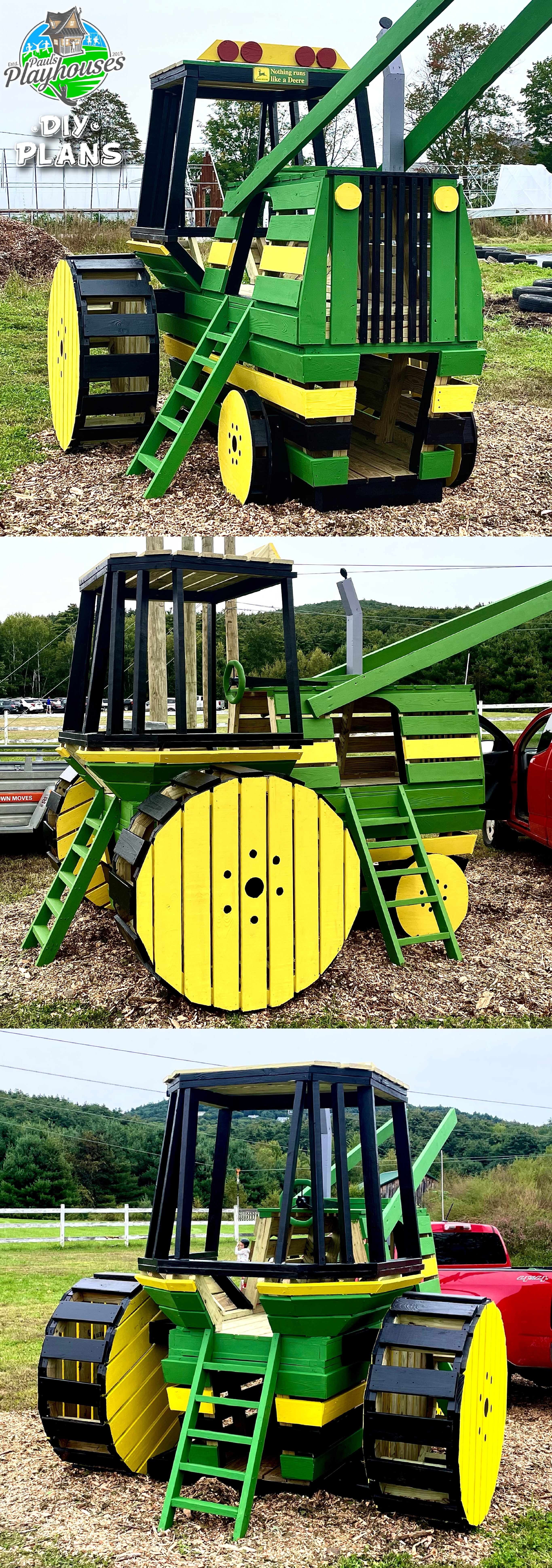 Homemade Farm Implement Plans Wall Mural 97x69 Inch Blue Farm Tractor