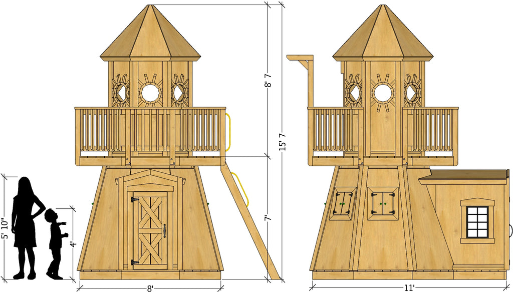 Little lighthouse playhouse plan dimensions