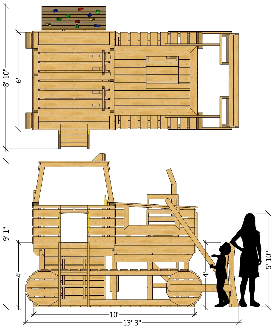 Wooden Bulldozer Playset Plan | 6x15 Backyard DIY Project - Paul's ...