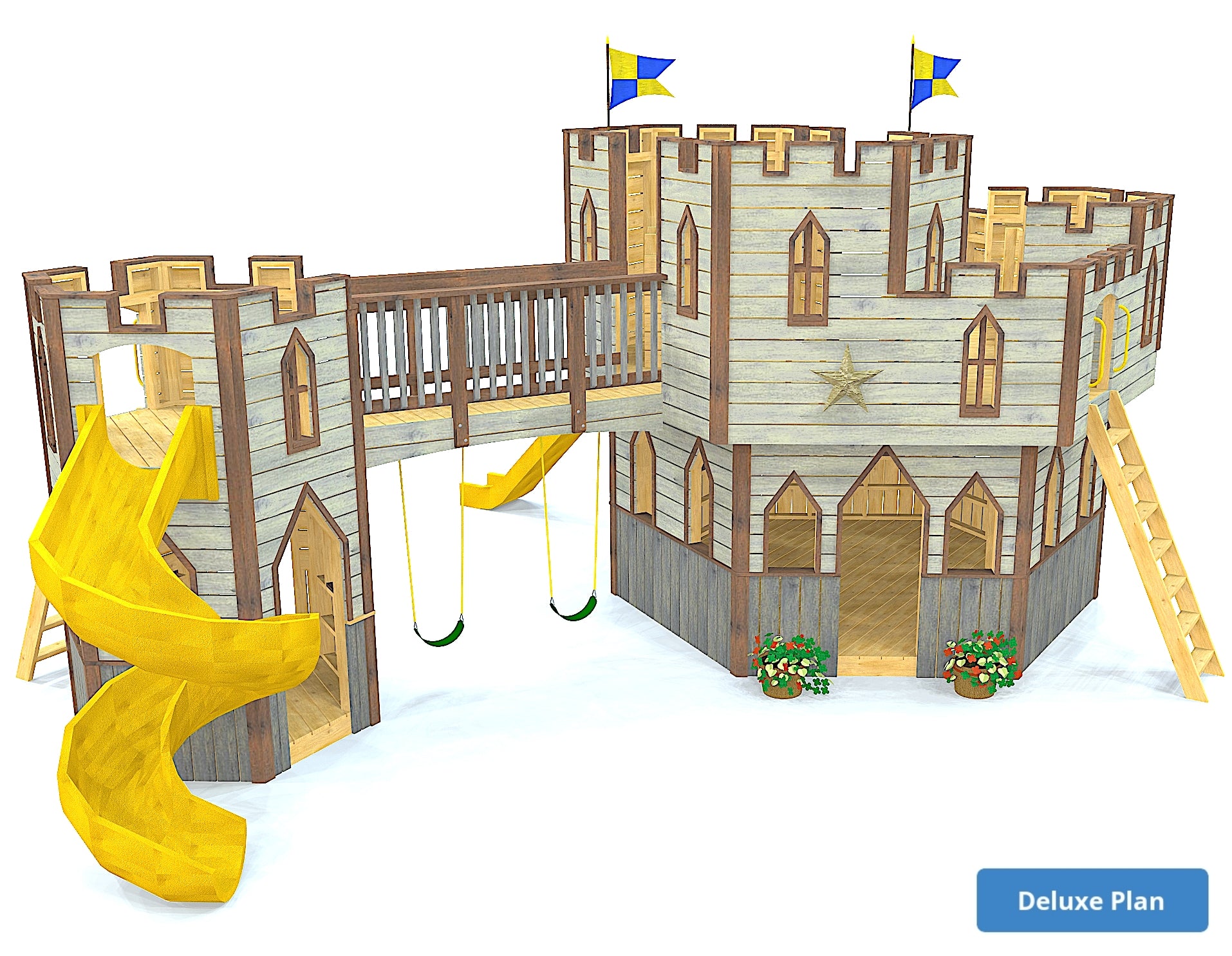 Astrus Wooden Castle Playhouse Plans Ultimate DIY Castle Playground