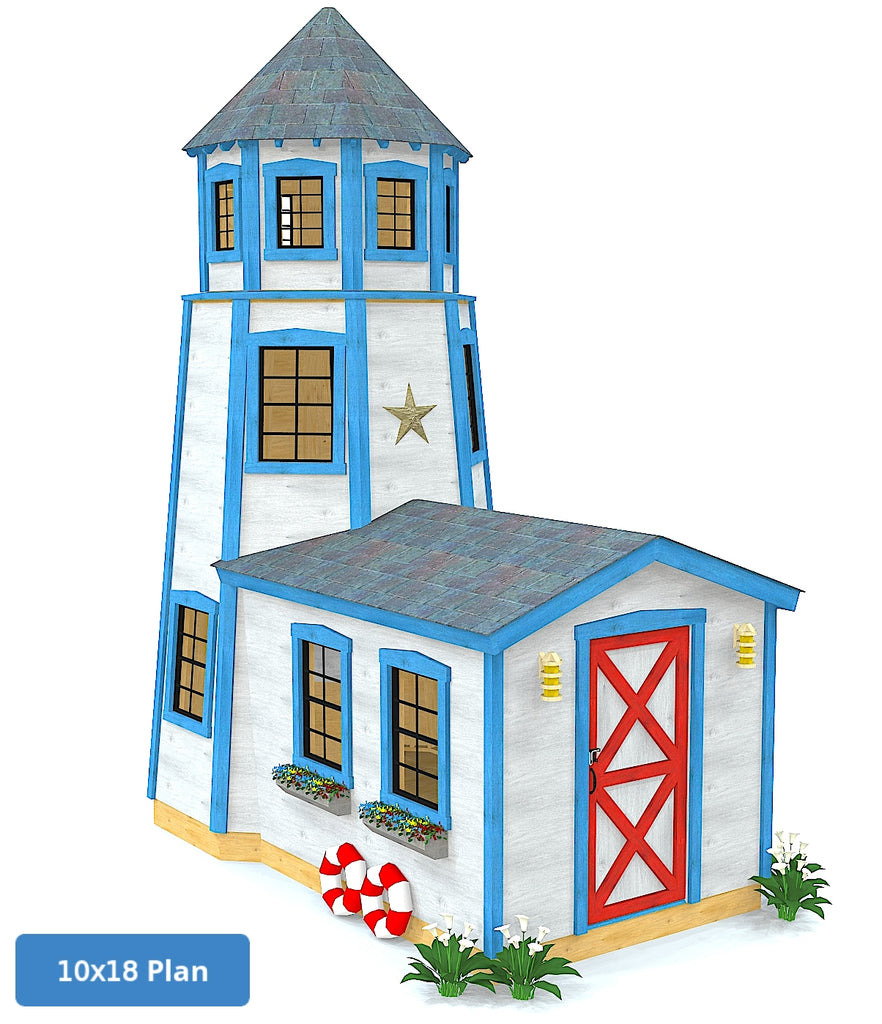 Large three story lighthouse playhouse plan