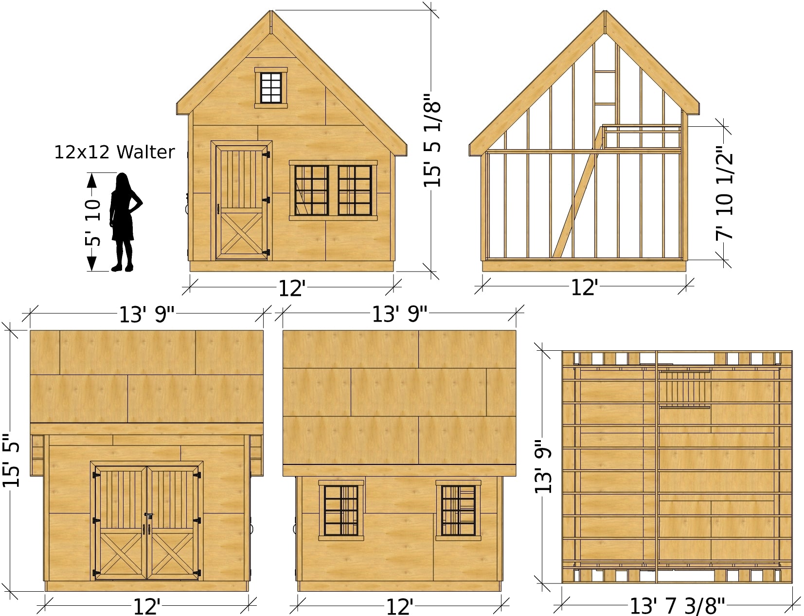 Walter Shed Plan・2-Sizes - Paul’s Playhouses