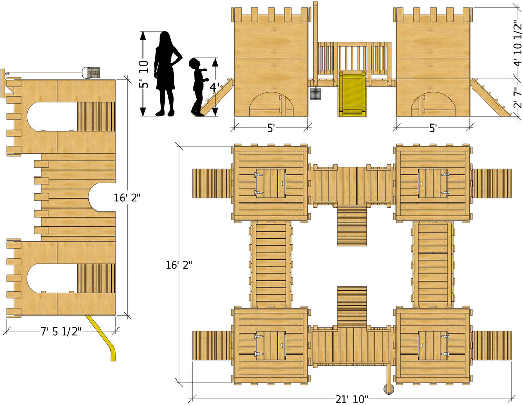 Backyard Stronghold play-set plan dimensions