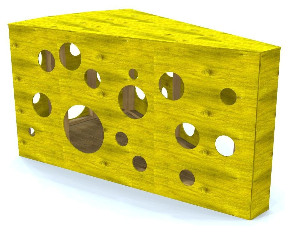 A block of swiss cheese playset