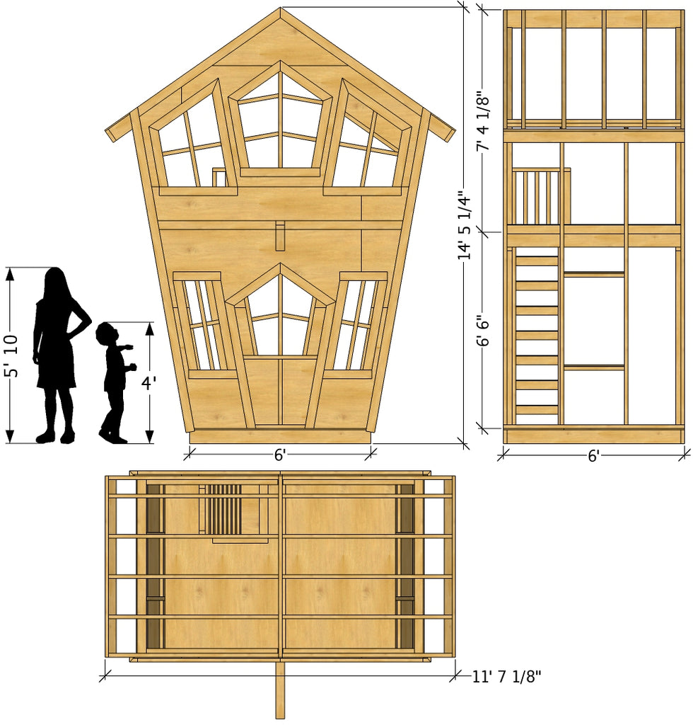 Birdhouse playhouse plan dimensions