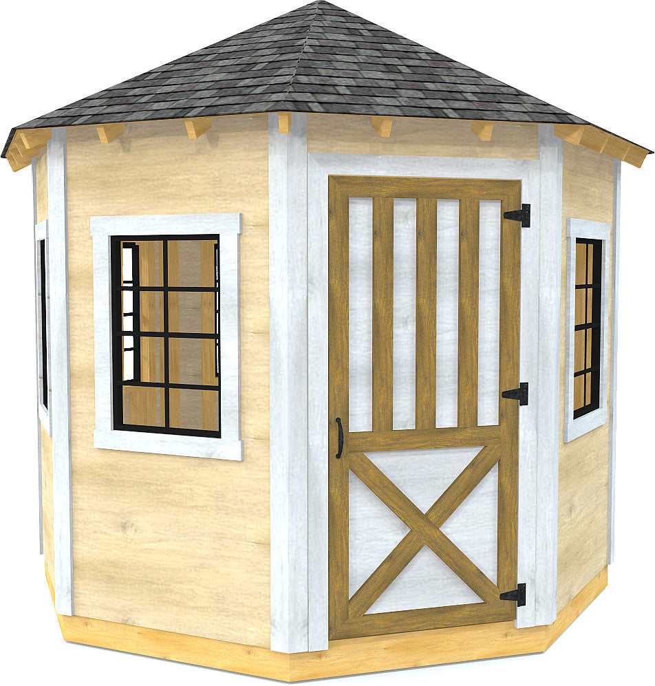 Clifford Shed Plan | (2‑Sizes) | Octagonal Storage Shed Design - Paul's ...