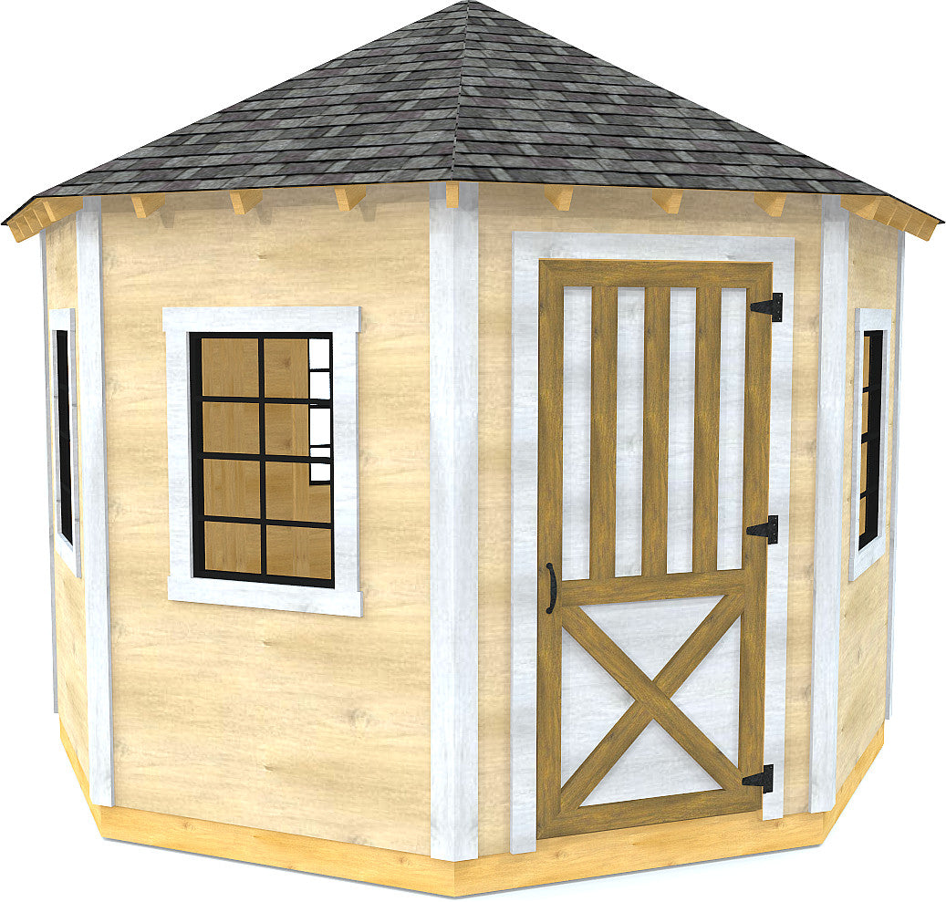 Clifford Shed Plan | (2‑Sizes) | Octagonal Storage Shed Design - Paul's ...