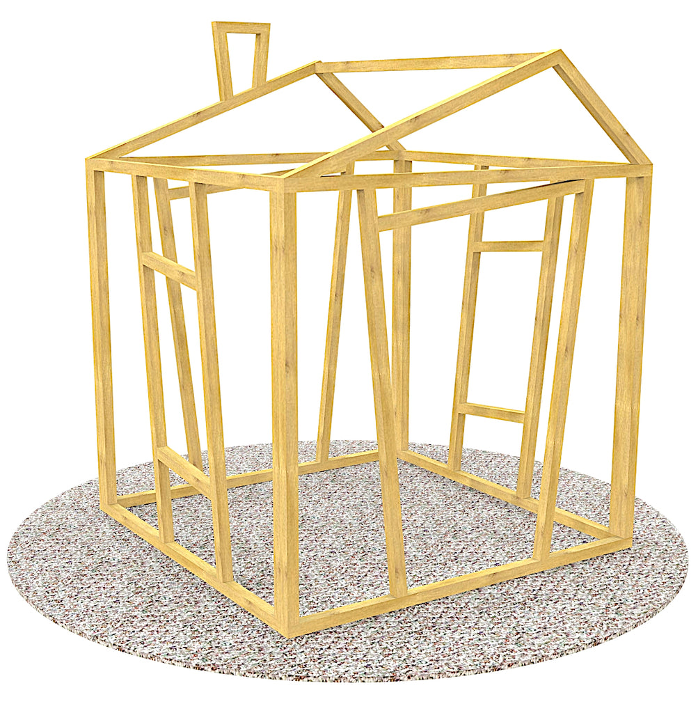 Free indoor, open frame playhouse plan 4x4