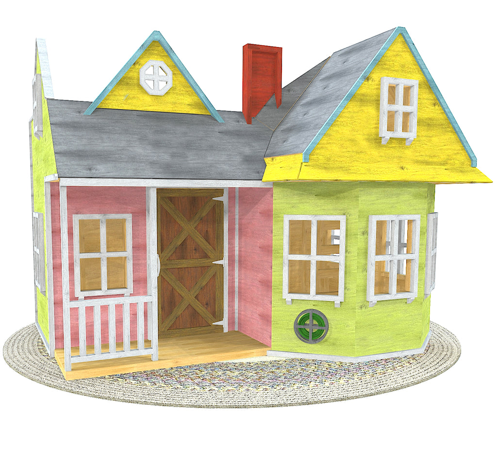 Pixar Up House, DIY indoor playhouse plan with loft