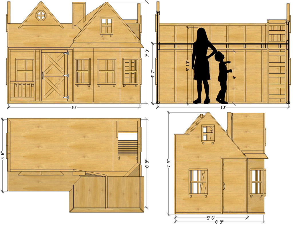 Indoor playhouse plan dimensions