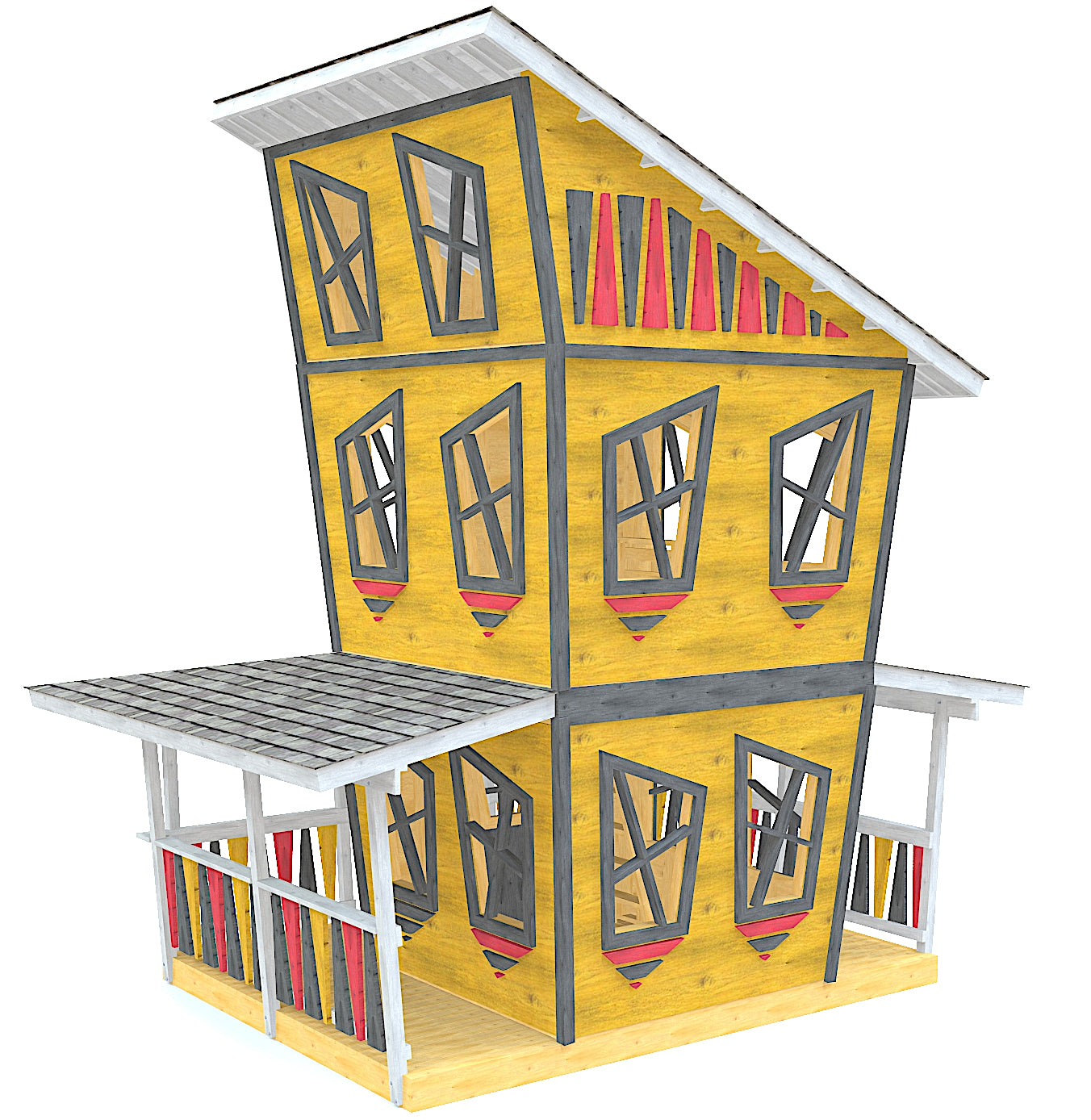 Kooky Koop Playhouse Plan 12x16 Wacky Outdoor DIY Project for