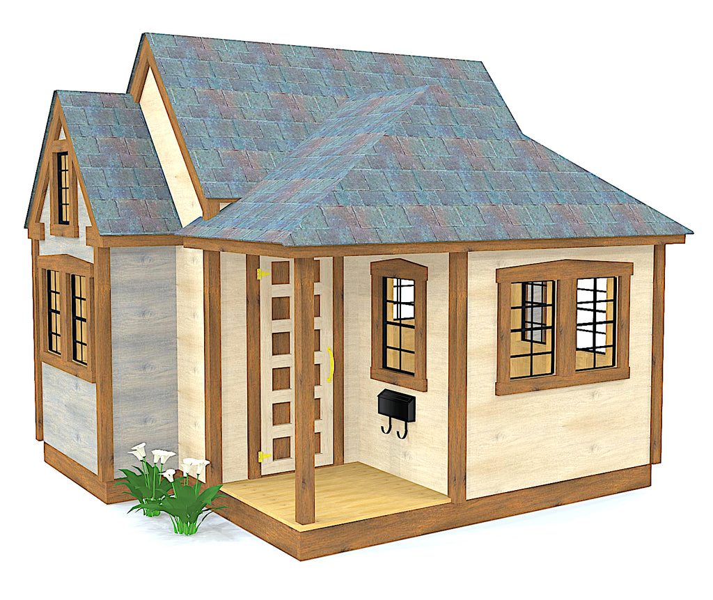 Single story, French playhouse plan