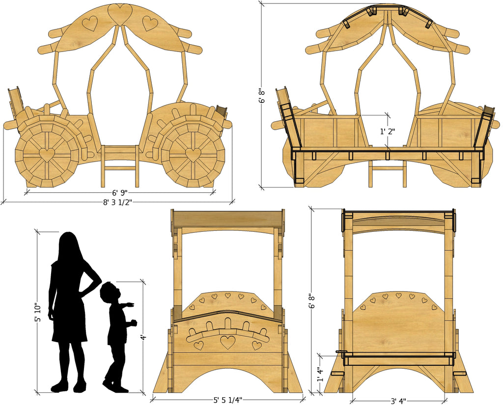 Princess carriage DIY bed plan dimensions