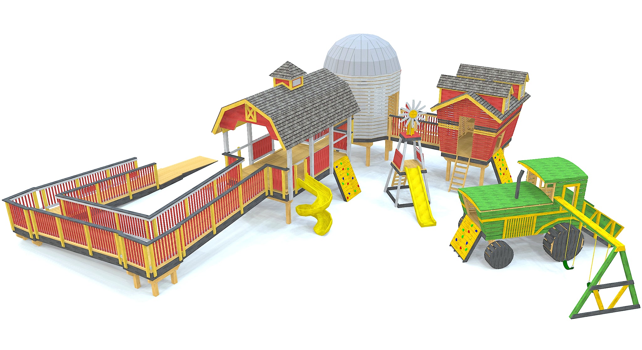 Large Farm Playground Plan 48x55ft Outdoor DIY Project Paul s Playhouses