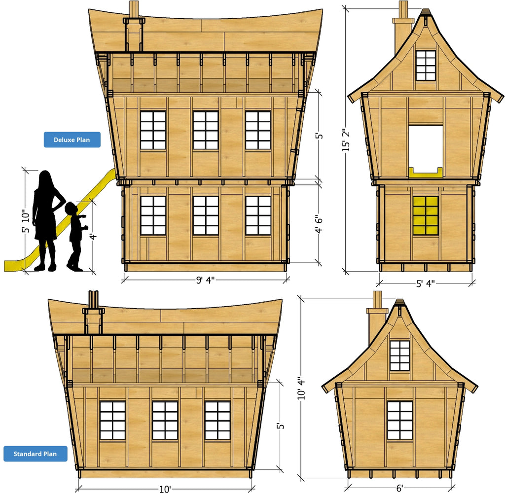 Tudor playhouse plan dimensions