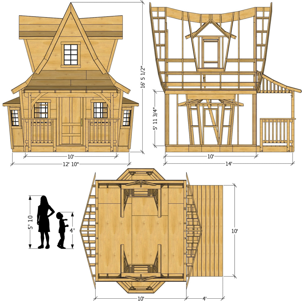 Whimsical wendy playhouse plan dimensions