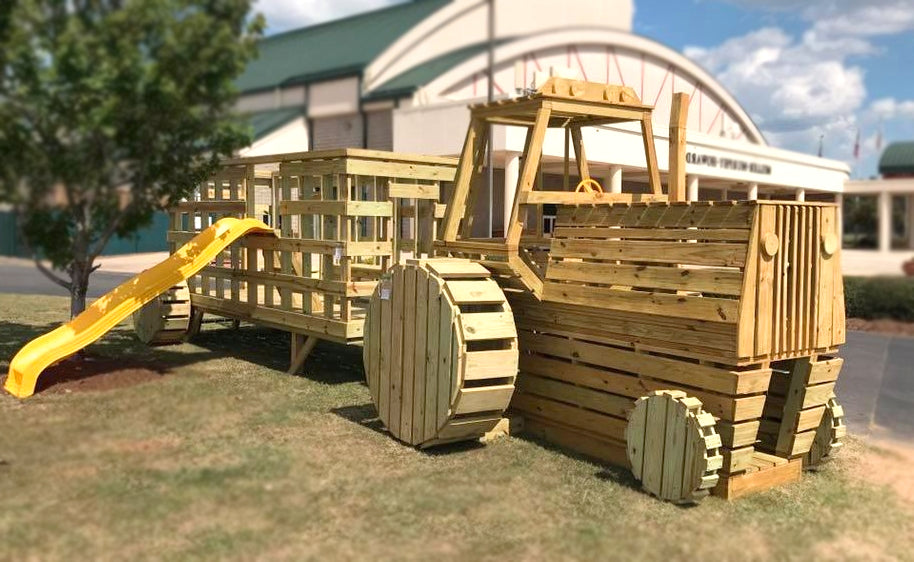 wooden tractor play-set plan