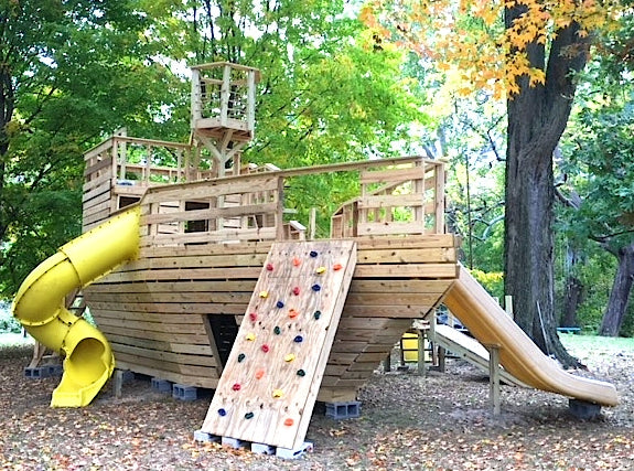 Wooden pirateship playhouse